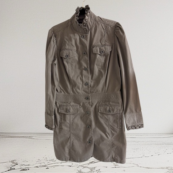 Eddie Bauer Women's Utility Jacket in Taupe 100% Cotton - Picture 3 of 8